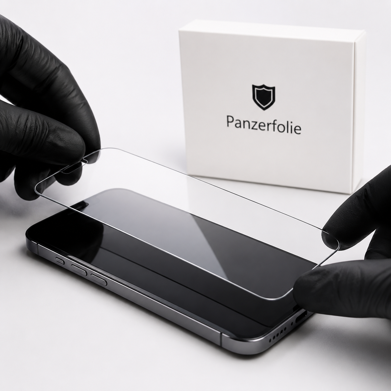 Montage einer Panzerfolie auf einem Smartphone