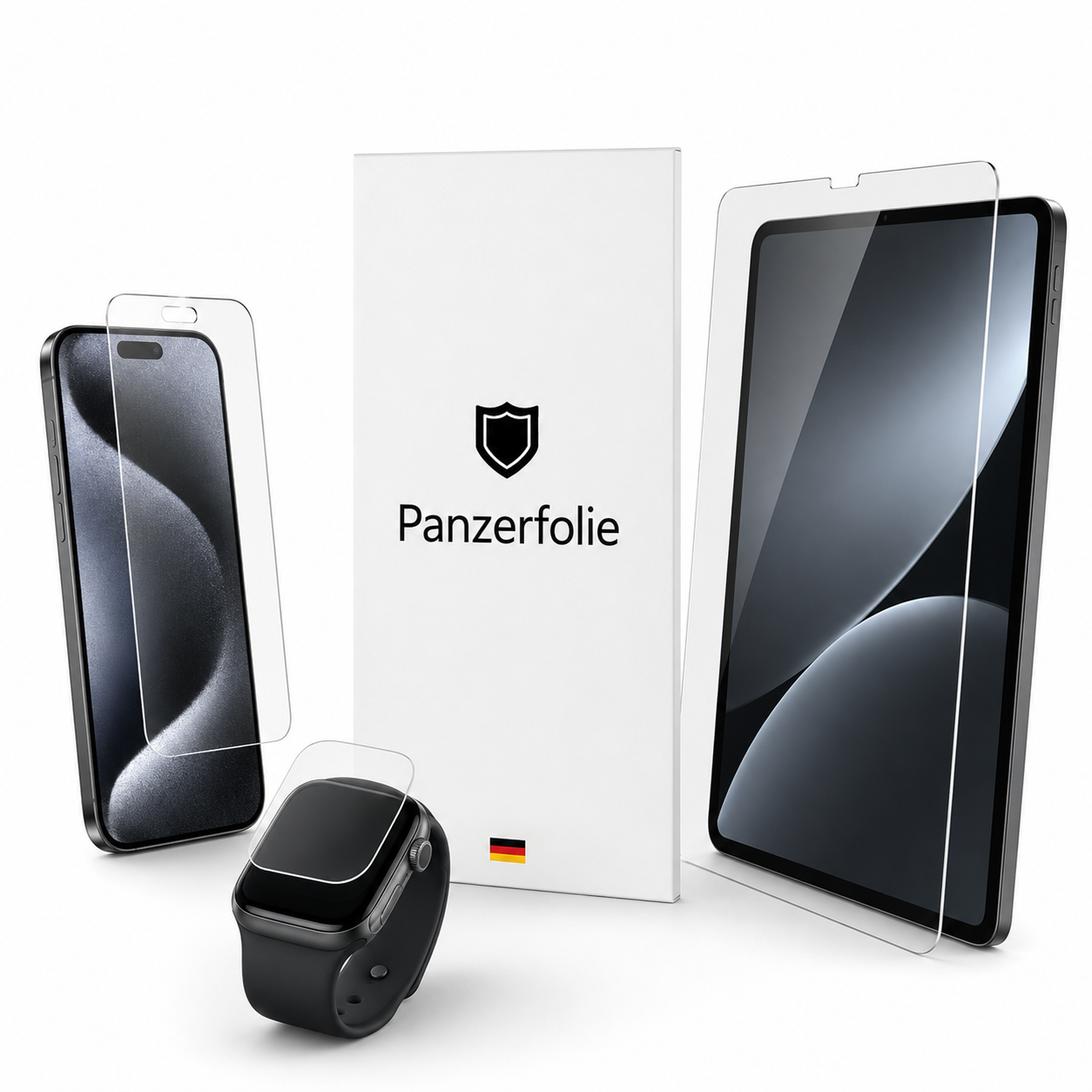 Panzerfolie für Smartphone, Smartwatch und Tablet